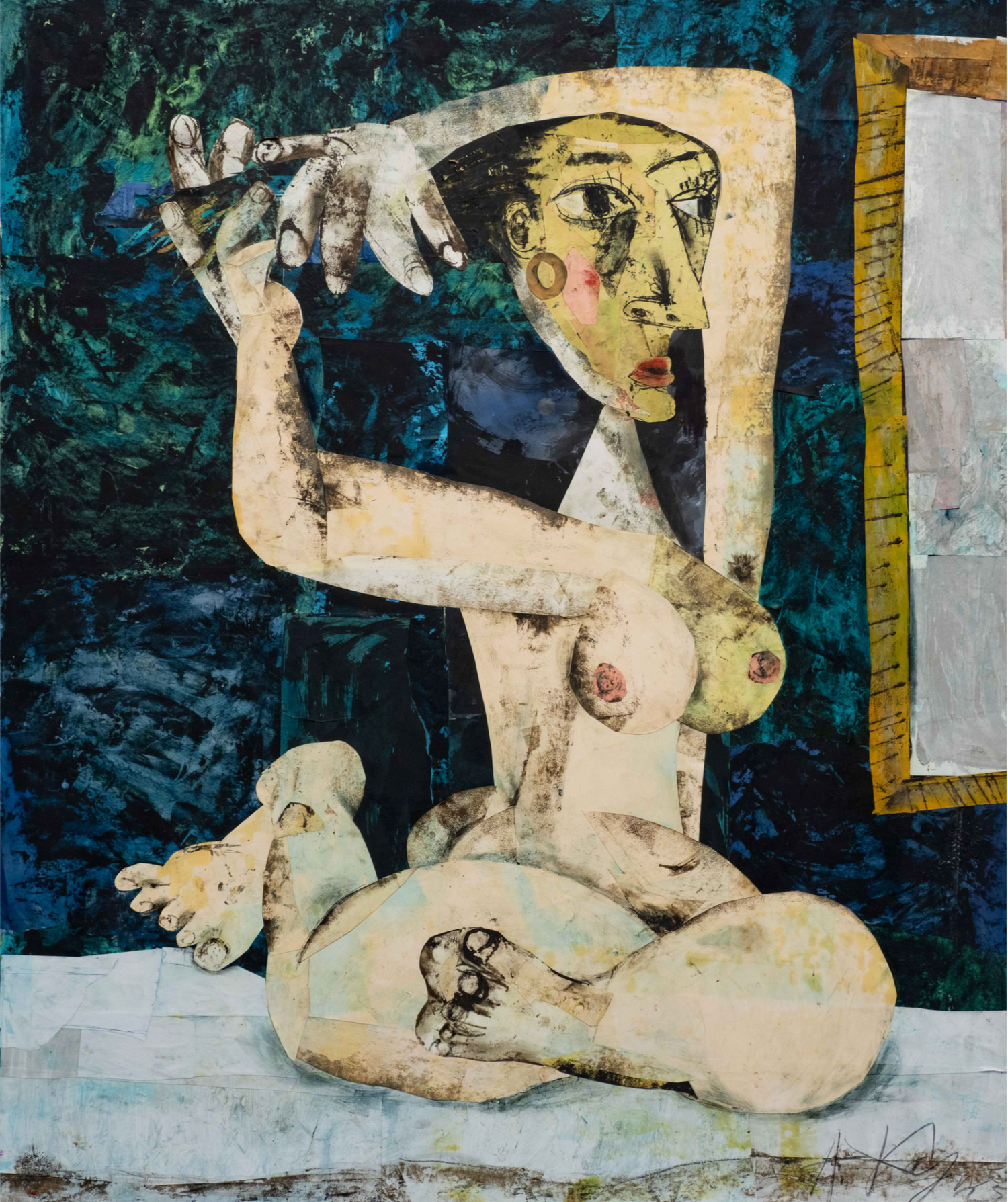 Fine art poster – cubist-inspired female nude, contemporary limited edition artwork.