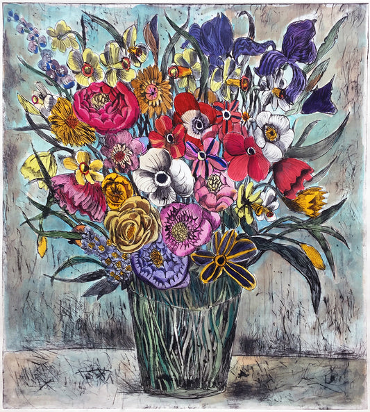 Flowers in a glass vase #1