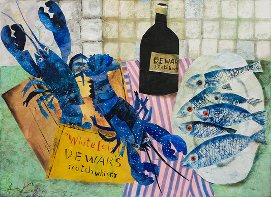 Still Life with blue lobsters