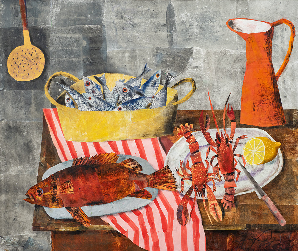 Still life with a red ruff